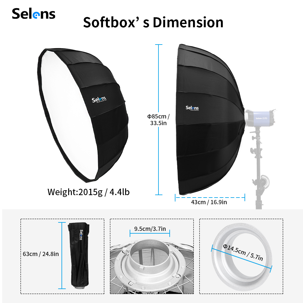Selens 85cm şemsiye Radar Soft - Beauty Dish Softbox incelemesi ve fiyatı